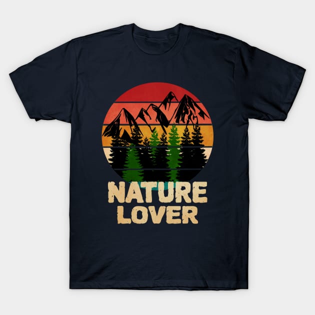 Nature Lover Retro Vintage Sunset T-Shirt by musicanytime